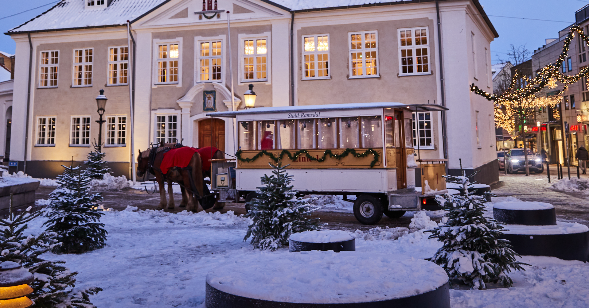 Julehestevognen på Rådhustorvet