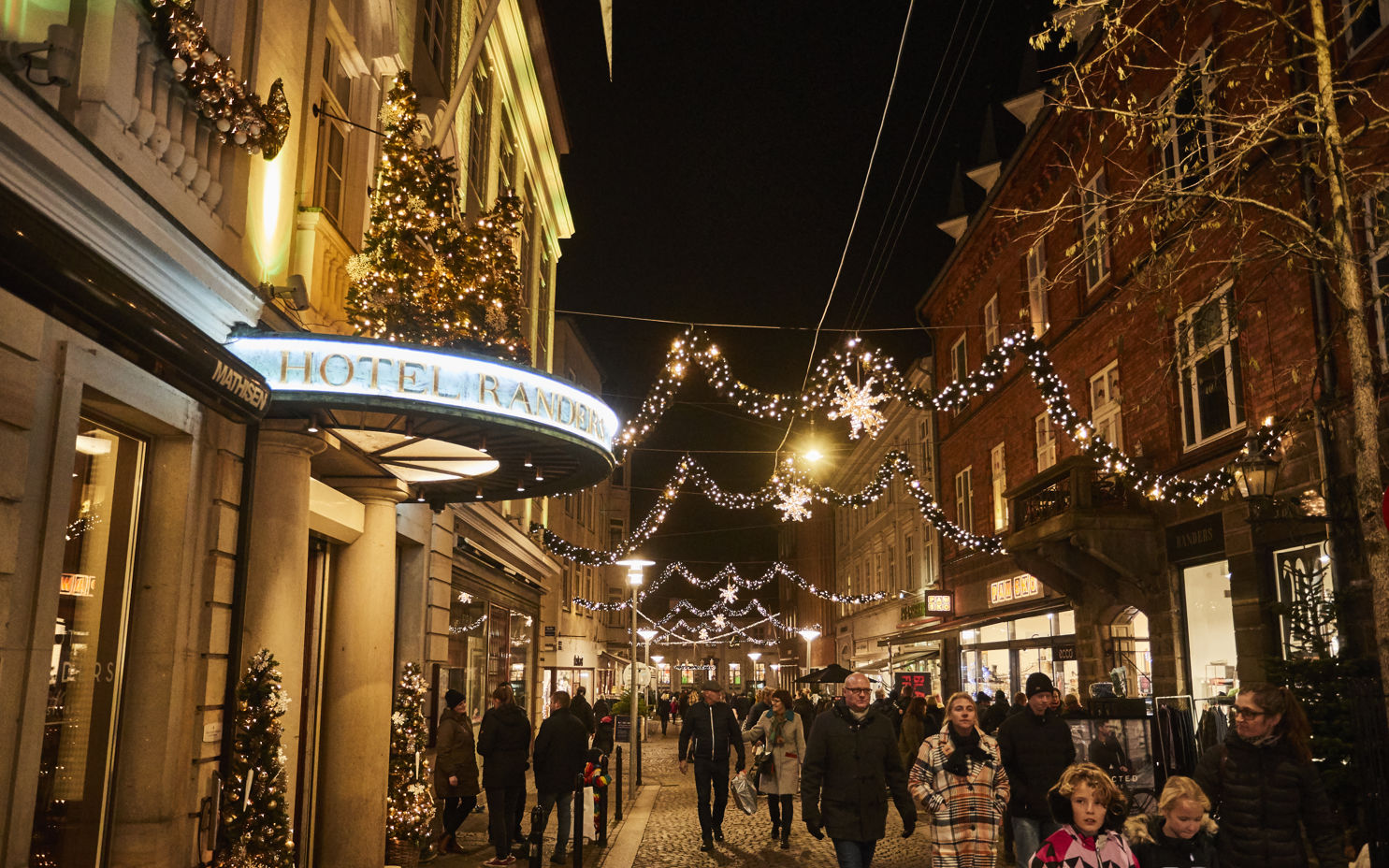 Julepynt på Hotel Randers og Torvegade