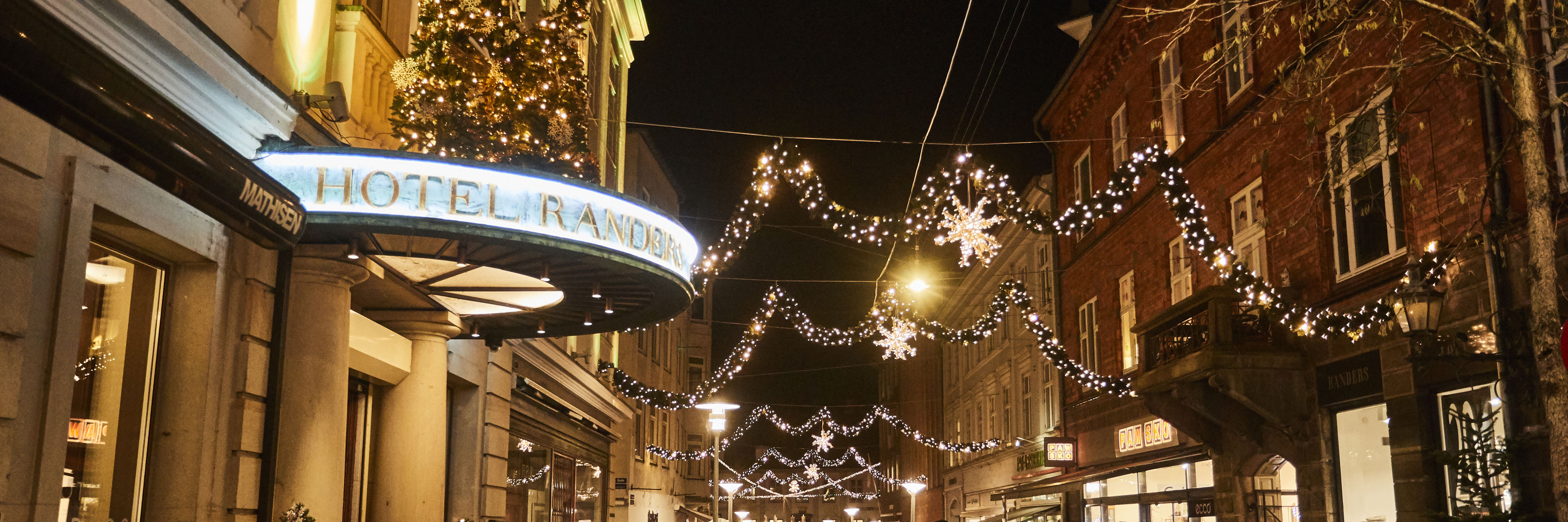Julepynt på Hotel Randers og Torvegade