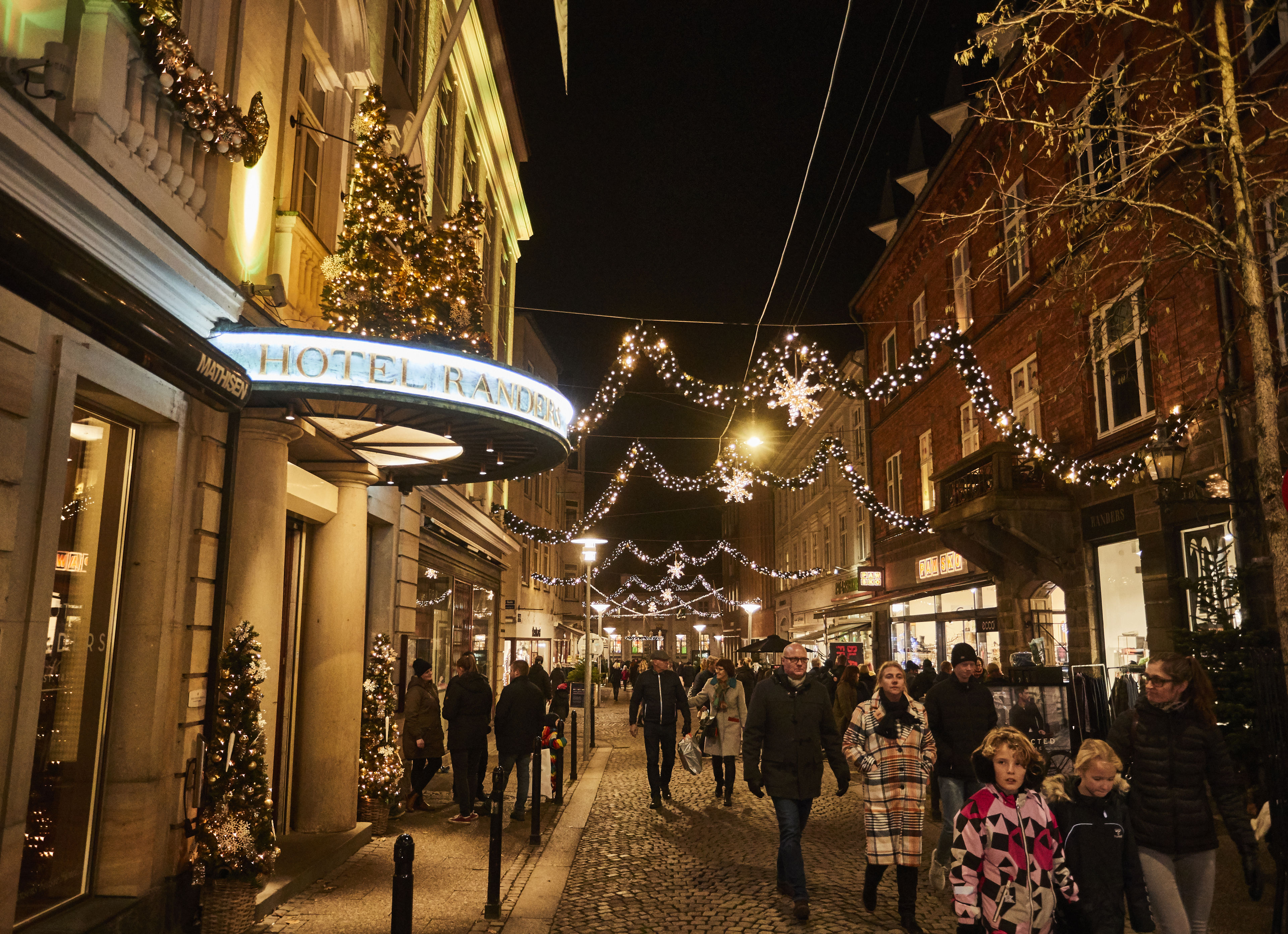 Julepynt på Hotel Randers og Torvegade