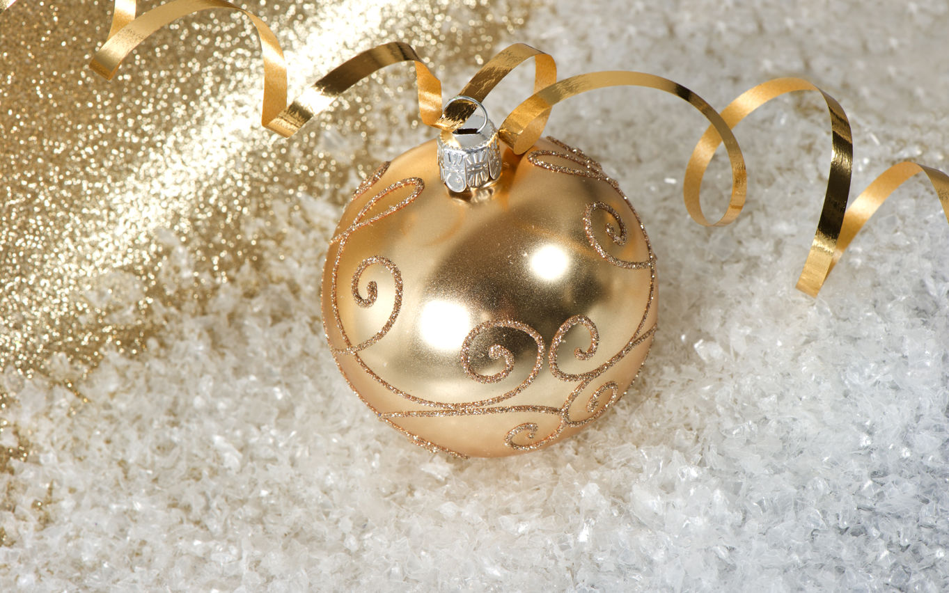 Julekugle og glimmer