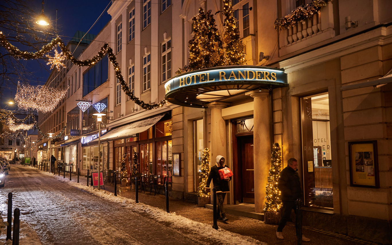 Julepynt på Hotel Randers og Torvegade