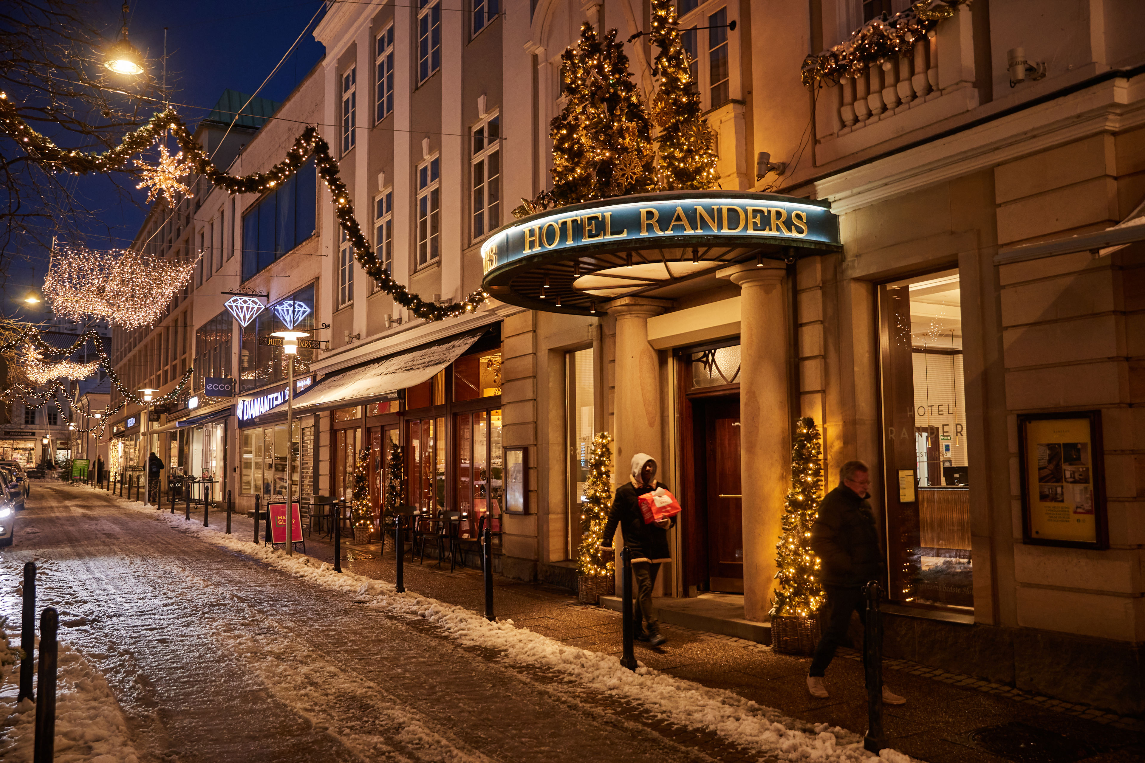 Julepynt på Hotel Randers og Torvegade