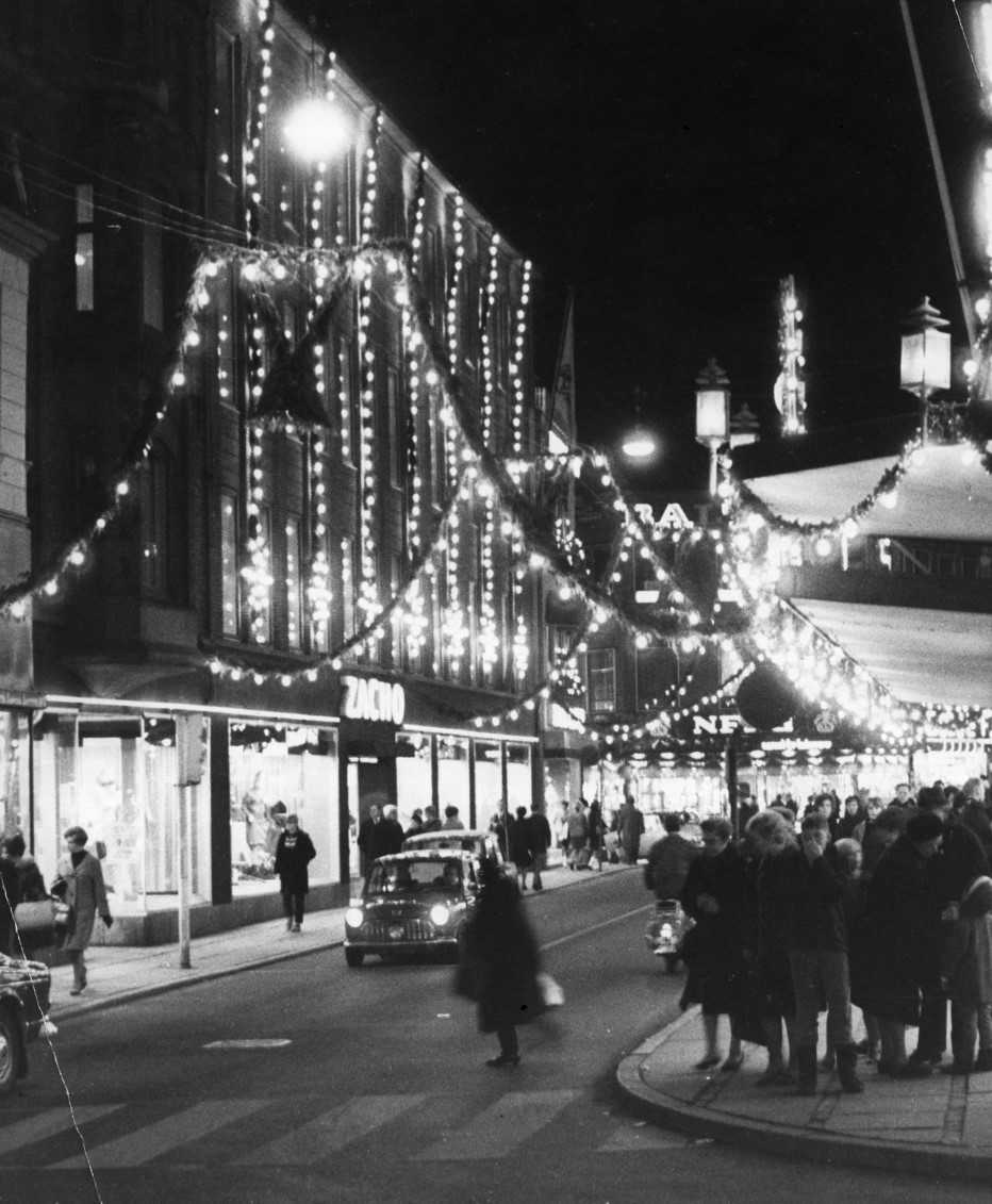 Jul i Slotsgaden i Randers i gamle dage