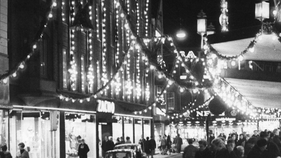 Jul i Slotsgaden i Randers i gamle dage